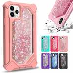 For iPhone 13 Pro Max Case Shockproof Liquid Glitter Hard Protective Cover