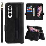 For Samsung Galaxy Z Fold3 5g Leather Flip Stand Cover Black