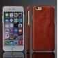 Genuine Cowhide Leather Back Case Cover for iPhone 6/6S 4.7 Inch With Credit Card holder - Brown