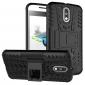 Shockproof Hybrid Dual Layer Protective Case Kickstand Cover for Motorola MOTO G4 Plus - Black