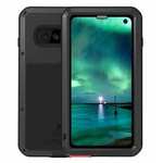 LOVE MEI For Samsung S10 Plus Aluminum Metal+Gorilla Glass Military Case Cover - Black