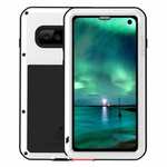 LOVE MEI For Samsung S10 Plus Aluminum Metal+Gorilla Glass Military Case Cover - White