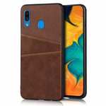 For Samsung Galaxy A30 Shockproof Wallet Card Holder Case Cover - Dark Brown