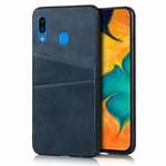 For Samsung Galaxy A30 Shockproof Wallet Card Holder Case Cover - Navy Blue