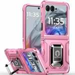 For Motorola Razr 2024 Case Shockproof Metal Ring Magnetic Kickstand Cover