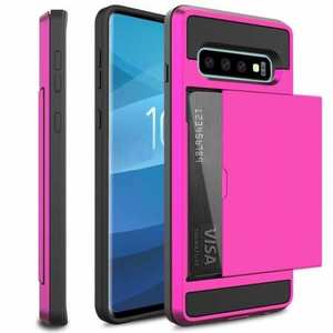 For Samsung Galaxy S10 Plus/S10E/Lite Case Cover With Card Wallet Holder Slot - Rose