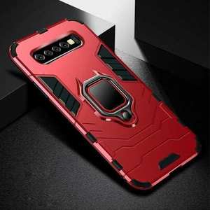 For Samsung Galaxy S10 Plus Hybrid Magnetic Ring Holder Hard Case Cover - Red