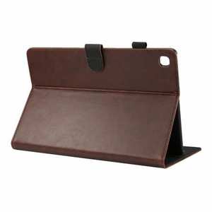 For Samsung Galaxy Tab S5e 10.5 T720 T725 Crazy Horse Texture Stand Leather Case - Dark Brown