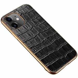 For iPhone 12 Pro Max Crocodile Genuine Leather Case Cover