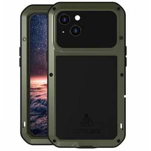 For iPhone 16 15 14 13 Aluminum Shockproof Waterproof Gorilla Case Cover - Green