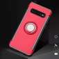 Ring Stand Car Magnetic Silicone Case Cover For Samsung Galaxy S10 - Red