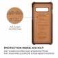 Ring Holder Genuine Leather Kickstand Case for Samsung Galaxy S10 - Brown