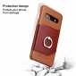 Ring Holder Genuine Leather Kickstand Case for Samsung Galaxy S10 - Brown