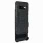 For Samsung Galaxy S10 Plus Black Heavy Duty Armor Stand Combo Holster Cover Phone Case - Black