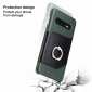 For Samsung Galaxy S10 Plus Ring Holder Kickstand Genuine Leather Case - Green