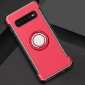 Magnetic Car Holder Ring Stand Soft TPU Case Cover for Samsung Galaxy S10 Plus - Red