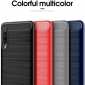 For Samsung Galaxy A50 Shockproof Carbon Fiber Silicone Matte Back Case Cover - Red