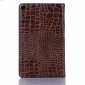 For Samsung Galaxy Tab A 8.0 2019 SM-P200/P205 Luxury Crocodile Skin Pattern Leather Case - Brown