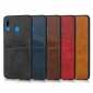 For Samsung Galaxy A30 Shockproof Wallet Card Holder Case Cover - Brown