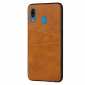 For Samsung Galaxy A30 Shockproof Wallet Card Holder Case Cover - Brown