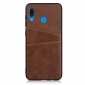 For Samsung Galaxy A30 Shockproof Wallet Card Holder Case Cover - Dark Brown