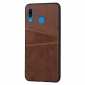 For Samsung Galaxy A30 Shockproof Wallet Card Holder Case Cover - Dark Brown