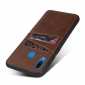 For Samsung Galaxy A30 Shockproof Wallet Card Holder Case Cover - Dark Brown