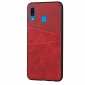 For Samsung Galaxy A30 Shockproof Wallet Card Holder Case Cover - Red