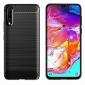 For Samsung Galaxy A70 Case Carbon Fibre Cover + Glass Screen Protector