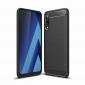 For Samsung Galaxy A70 Case Carbon Fibre Cover + Glass Screen Protector