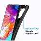 For Samsung Galaxy A70 Case Carbon Fibre Cover + Glass Screen Protector