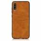 For Samsung Galaxy A70 Leather Wallet Card Holder Case Cover+Screen Protector - Brown