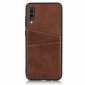 For Samsung Galaxy A70 Leather Wallet Card Holder Case Cover+Screen Protector - Dark Brown