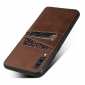 For Samsung Galaxy A70 Leather Wallet Card Holder Case Cover+Screen Protector - Dark Brown