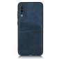 For Samsung Galaxy A70 Leather Wallet Card Holder Case Cover+Screen Protector - Navy Blue