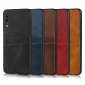 For Samsung Galaxy A70 Leather Wallet Card Holder Case Cover+Screen Protector - Dark Brown