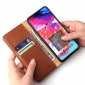 For Samsung Galaxy A70 Stand Flip Leather Case - Brown