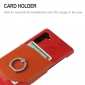 For Samsung Galaxy Note 10+ Ring Holder Kickstand Genuine Leather Case - Red