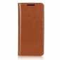 For Samsung Galaxy S20 - Genuine Leather Case Wallet Stand Flip Cover - Brown