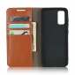 For Samsung Galaxy S20 - Genuine Leather Case Wallet Stand Flip Cover - Brown