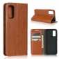 For Samsung Galaxy S20 - Genuine Leather Case Wallet Stand Flip Cover - Brown