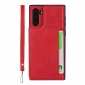 For Samsung Galaxy Note 10 - Leather Wallet Card Holder Back Case Cover - Red