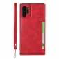 For Samsung Galaxy Note 10 Plus - Leather Wallet Card Holder Back Case Cover - Red