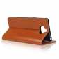 For Sony Xperia 8 - Genuine Leather Case Wallet Stand Flip Cover - Brown