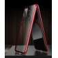 For Samsung Galaxy S23 Ultra 5G Metal Magnetic Front Back Tempered Glass Case - Red