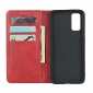 For Samsung Galaxy S20 Ultra Magnetic Leather Card Slot Flip Wallet Case - Wine Red