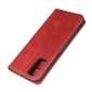 For Samsung Galaxy S20 Ultra Magnetic Leather Card Slot Flip Wallet Case - Wine Red