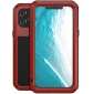 For iPhone 12 Pro Max Case Shockproof Dust/Dirt Proof Aluminum Metal Silicone Tempered Glass Cover