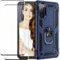 For Samsung S21 Ultra S21+ S20 FE 5G UW Shockproof Armor Stand Case Cover+2 Tempered Glass