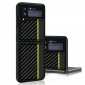 For Samsung Galaxy Z Flip3 5G Case Carbon Fiber Shockproof Cover - Black&Yellow